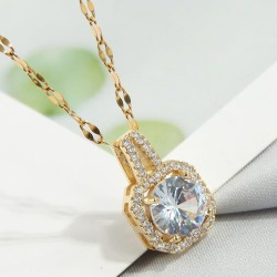 fashion sweetOL bronze Zirconium Square personality woman necklace