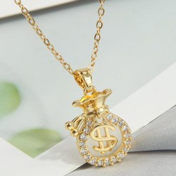 Korean style fashion sweetOL embed Zirconium coin personality lady necklace