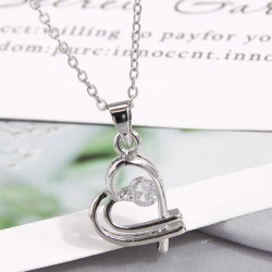 fashion sweetOL bronze love embed Zirconium personality woman necklace