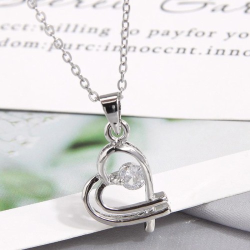 fashion sweetOL bronze love embed Zirconium personality woman necklace