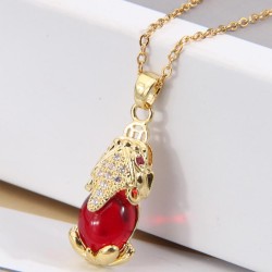Korean style fashionOL concise bronze embed Zirconium personality lady necklac..