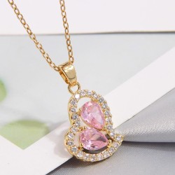Korean style fashionOL concise bronze embed Zirconium personality lady necklac..