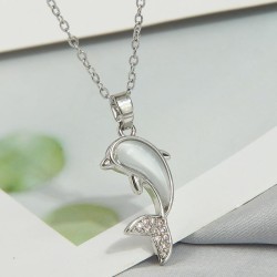 Korean style fashion sweetOL dolphin personality lady necklace