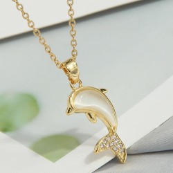 Korean style fashion sweetOL dolphin personality lady necklace