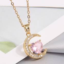 Korean style fashionOL concise bronze embed Zirconium personality lady necklac..