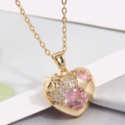 Korean style fashionOL concise bronze embed Zirconium personality lady necklac..