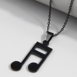 fashion concise black stainless steel personality woman necklace