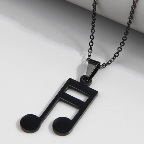 fashion concise black stainless steel personality woman necklace