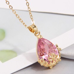 Korean style fashionOL concise bronze embed Zirconium personality lady necklac..
