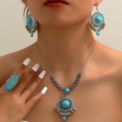occidental style fashion Bohemia noble wind turquoise accessories temperament ..