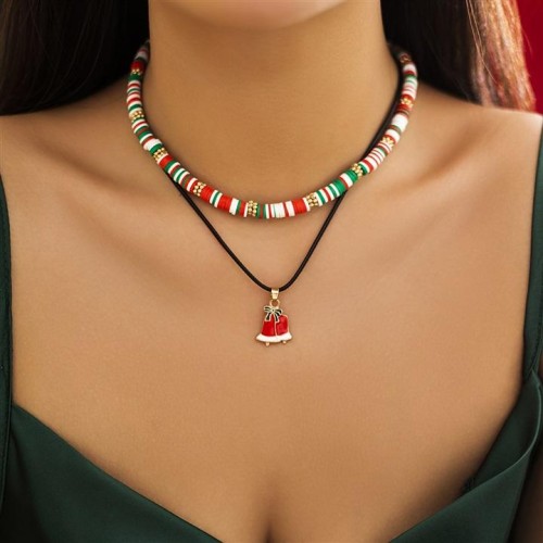 occidental style christmas day necklace set hristmas deer embed chain