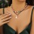 occidental style christmas day necklace set hristmas deer embed chain