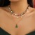 occidental style christmas day necklace set hristmas deer embed chain