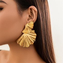 occidental style punk Metal wind silver leaf gold ear stud woman  fashion styl..