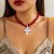 occidental style fashion Irregular gravel cross necklace  brief all-Purpose naturalnecklace