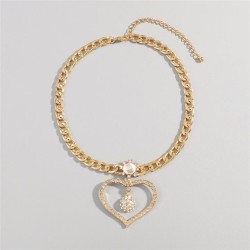 occidental style hollow diamond necklace   brief geometry samll chain woman