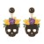 E occidental style exaggerating flowers skull Earring  series cartoon enamel earring