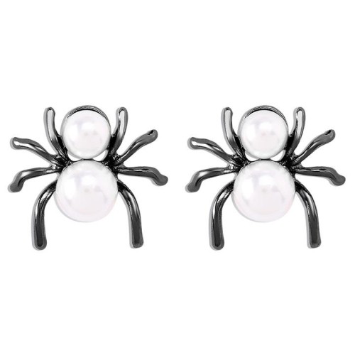 E occidental style exaggerating samll spider earrings  retrovintage Pearl textured personality ear stud