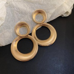 high Metal big samll circle geometry earrings occidental style fashion exagger..