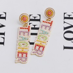 Earring occidental style brief wind woman student earring color Word personali..