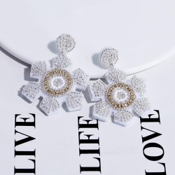 occidental style wind high fresh sweet wind earring autumn Winter flowers earr..