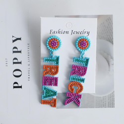 occidental style wind trend earring   lovely exaggerating color Word digit Ear..