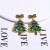  sweet wind bow christmas tree girl lovely cartoon earring woman big student temperament earrings
