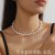 occidental style brief Pearl Rhinestone chain Collar claw chain bangle ear stud circle