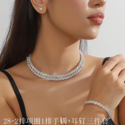 occidental style fashion chain necklace fully-jewelled claw chain bangle ear s..
