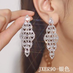 claw chain series Rhinestone earrings woman super fully-jewelled rhombus long ..
