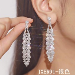 claw chain series Rhinestone earrings woman  fully-jewelled long earrings ear ..