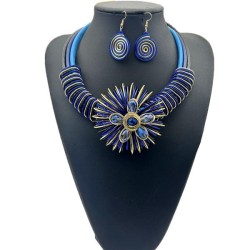 occidental style brief aluminum flowers handmade necklace setecklace et