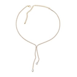 occidental style fully-jewelled necklace woman trend brief all-Purpose drop Rh..