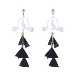 occidental style personality exaggerating samll long style earring  feather tassel Earring atmospheric fashion 