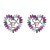 occidental style fashion personality brilliant Rhinestone Word heart-shaped earrings fashion high temperament ear