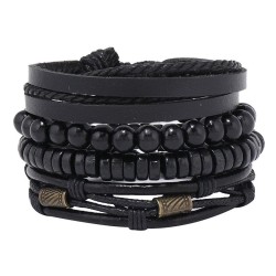  creative handmade weave multilayer leather bracelet briefdiy retro