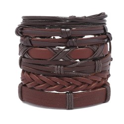 occidental style brief handmade weave color leather bangle retro man bracelet