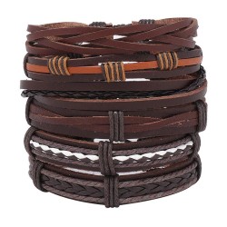 occidental style brief handmade weave retro leather braceletdiy bangle Clothin..