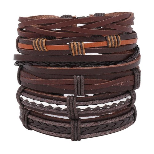 occidental style brief handmade weave retro leather braceletdiy bangle Clothing