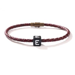 occidental style fashion Word buckle weave bracelet manPU lovers bracelet Cowh..