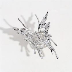 silver color butterfly Metal half watch-faceins claw high