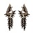 occidental style exaggerating luxurious diamond tassel ear stud palace earring noble Korea earrings leaves