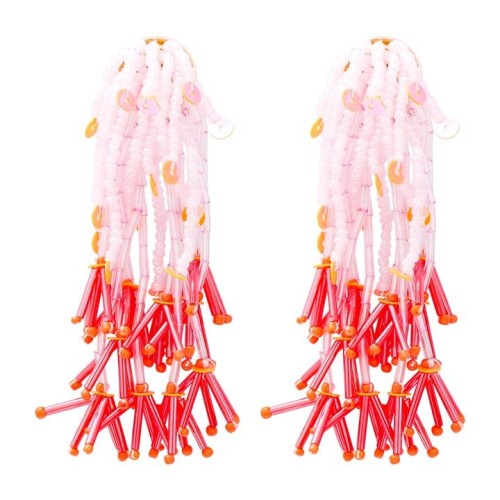 Bohemia tassel ethnic style beads tassel ear stud earrings sequin occidental style beads long style