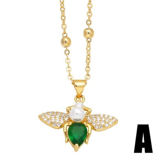 occidental style temperament Pearl butterfly necklace personality clavicle chain all-Purposenkn
