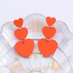 three love earrings ear stud long style splice fashion brief wind occidental s..