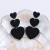 three love earrings ear stud long style splice fashion brief wind occidental style Metal earring lady