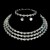bride row gold silver Collar bangle ear stud two Rhinestone claw chain necklace set