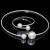 bride row gold silver Collar bangle ear stud two Rhinestone claw chain necklace set