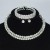 bride row gold silver Collar bangle ear stud two Rhinestone claw chain necklace set
