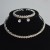 bride row gold silver Collar bangle ear stud two Rhinestone claw chain necklace set